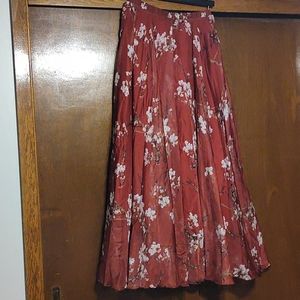 Dark red cherry blossom Skirt